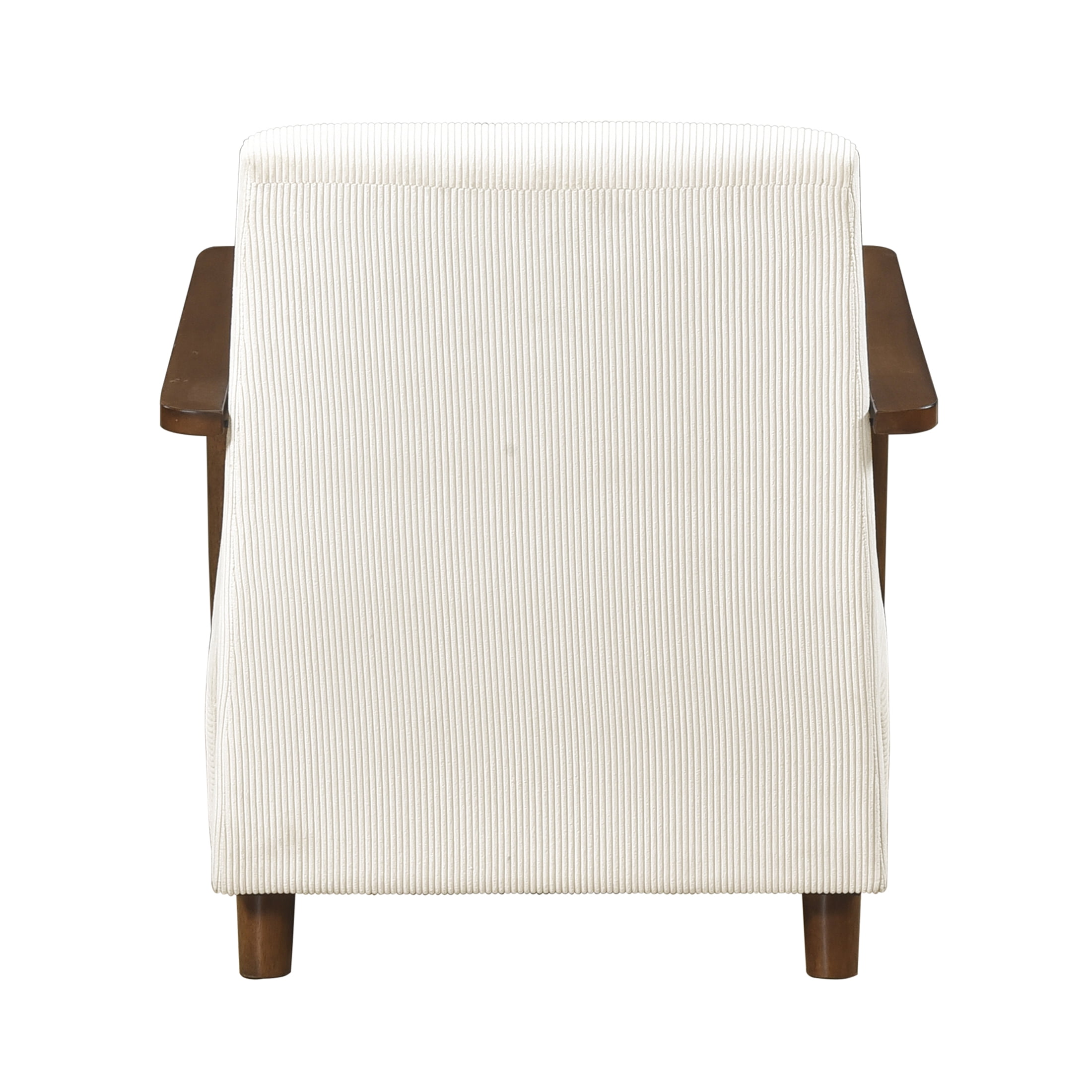 OakvillePark Aralune Corduroy Accent Chair, Beige and Brown Wood Finish