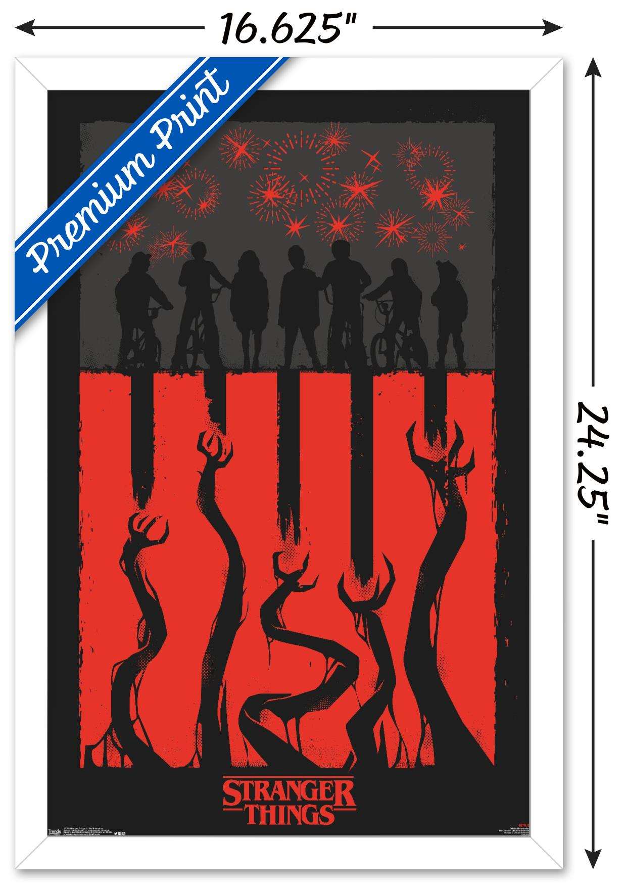 Netflix Stranger Things: Season 3 - 4Th Illustration Wall Poster, 14.725" x 22.375", Framed