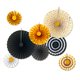 thumbnail image 1 of Cateissary Ventilador plegable de 8 piezas, decoración colgante, abanicos de papel, diseño de fiesta de cumpleaños, suministros decorativos Kits de decoración para fiestas Dorado de oro negro, 1 of 6