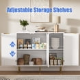 thumbnail image 4 of Fluted Buffet Sideboard with 3 Doors, Modern Accent Cabinet with Adjustable Shelves, Kitchen Storage with Golden Handles, Coffee Bar for Kitchen, Dining Room, White, 4 of 10