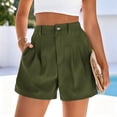 thumbnail image 6 of Delayuji Women Wide Leg Shorts Button Waist Tailored Shorts With Pockets Summer Business Casual Outfits for Women Vacation Short Daily Wear, 6 of 6