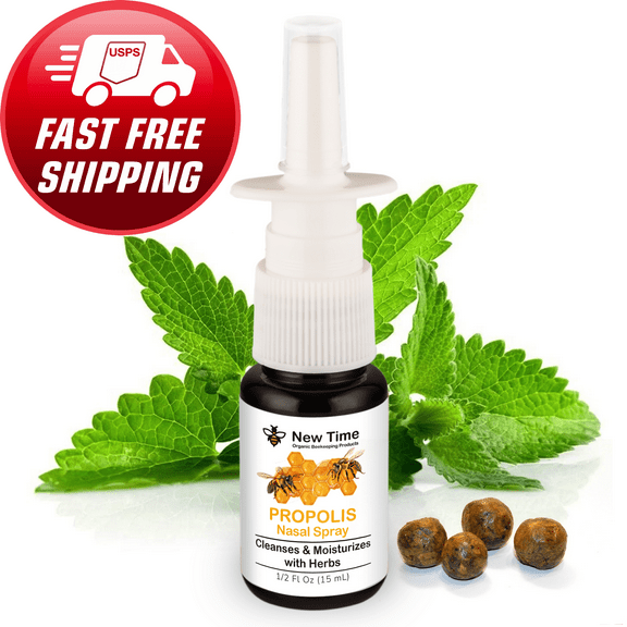 New Time Propolis Nasal Rinse Spray, Natural Congestion Relief, Moisturizes, 1/2 fl oz (15 ml)