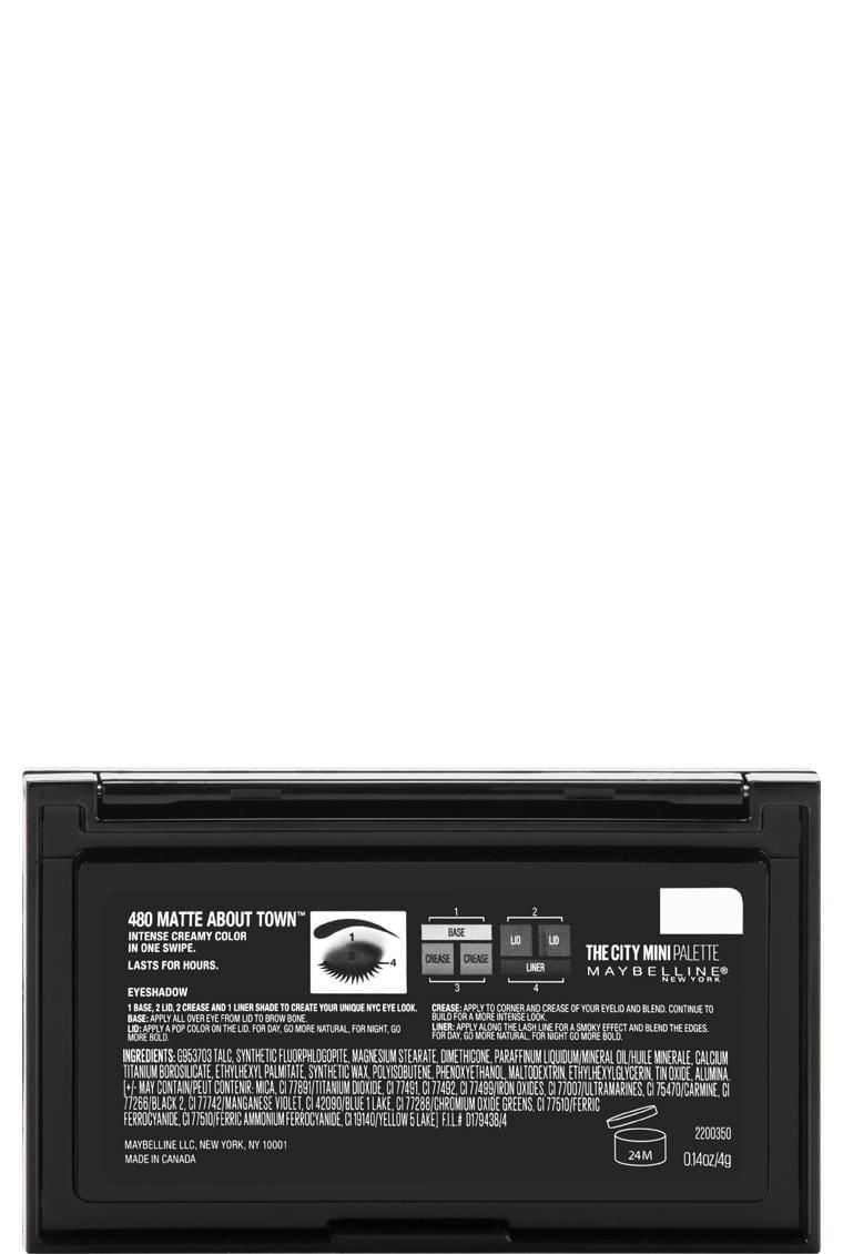Maybelline New York The City Mini  Eye Shadow  Palette, Matte about Town, 7.4 G, 7.4  GR