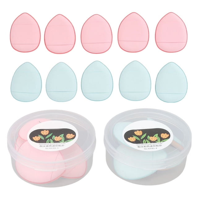10 esponjas de maquillaje para dedos, suaves y elásticas, para base, corrector y crema BB.
