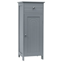 Costway Bathroom Storage Floor Cabinet Organizer Free-Standing w/ Drawer Grey