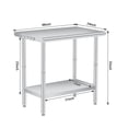 thumbnail image 3 of Yiwa Table de Travail en Acier Inoxydable Commercial Robuste, Table de Préparation Certifiée NSF avec Étagère Réglable et Crochets pour Restaurant, Cuisine, Maison, Hôtel, 3 of 7