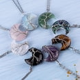 thumbnail image 5 of Collar de luna creciente del árbol de la vida, colgante de piedras preciosas naturales con envoltura de alambre de cobre C, 5 of 5