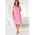 thumbnail image 4 of Dreams & Co. Plus Size V-Neck Short Sleeve Knee-Length Cotton Sleepshirt, 4 of 6