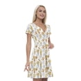 thumbnail image 1 of Women’s A Line Cactus Summer Dress, Retro Triangle Arrangement, Cross Wrap V Neck, 6 Sizes, by Ambesonne, 1 of 2