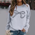 thumbnail image 2 of WEAIXIMIUNG Zip Up Hoodies Ladies' Classic Style Printed Bow Print Hooded Sweatshirt Round Neck Base Sweatshirt S, 2 of 5