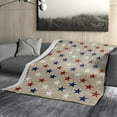 thumbnail image 2 of Patriotic 4th of July Blue Red White Star Throw Blanket 50"x40" Memorial Independence Day Print Blanket Lightweight Blanket Farmhouse Seasonal Holiday Themed Decor for Home Living Room Sofa Couch Bed, 2 of 7
