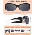 thumbnail image 3 of Polarized Sunglasses for Women with Wrap Around Butterfly Design, Trendy Jackie-O Style for UV400 Protection, 3 of 6