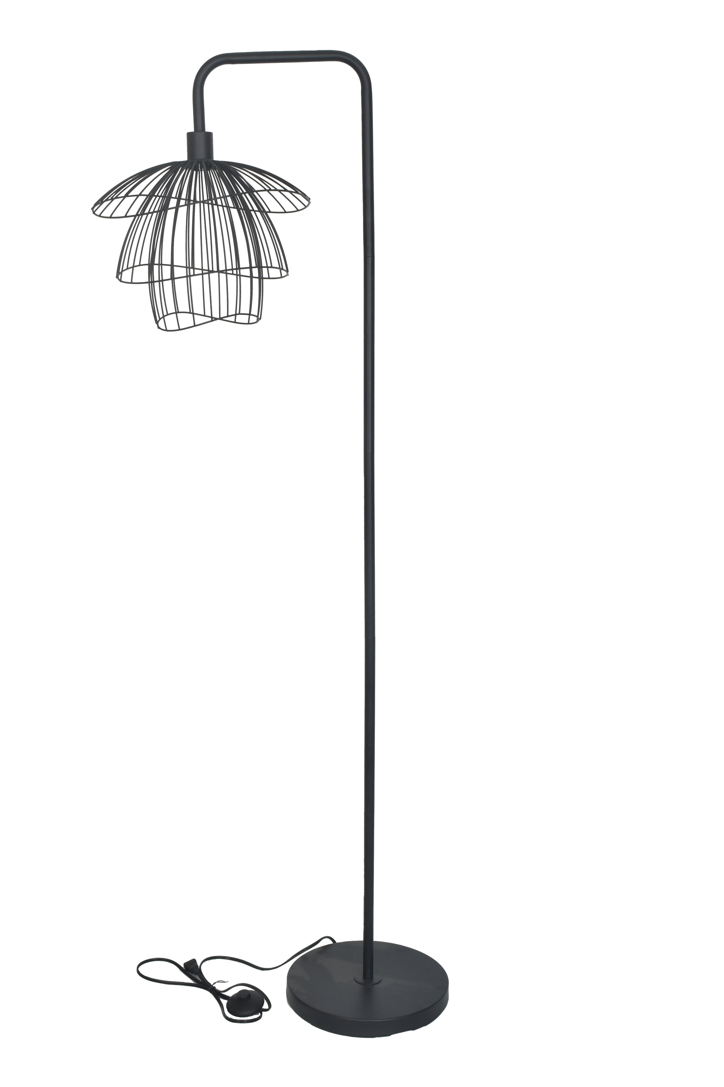 Kenroy Home Orchid 65'' Floor Lamp with Black Metal Novelty Shade Modern Floor Light Fixture for Living Room, Bedroom, or Office, Black