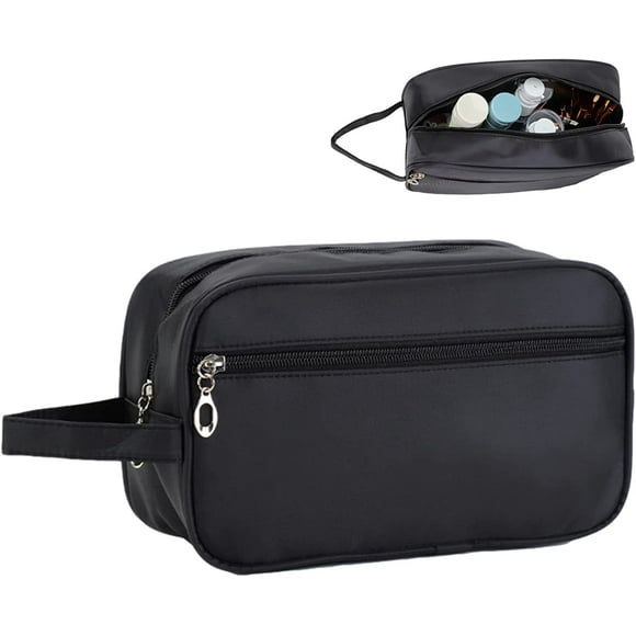Neceser HUOGUO de nailon Dopp Kit para viajes, afeitado, negro, hombre