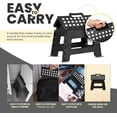 thumbnail image 3 of Utopia Home Folding Step Stool with Handle, Black – Anti-Slip, Holds Up to 300 lbs, for Kitchen, Bathroom & Home Use, 9 Inch, 3 of 9