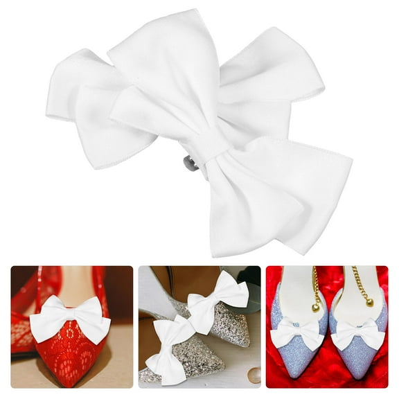 BEADCEST 2Pcs Bridal Shoes Bowknot Clips for Pumps Decorative Removable Shoe Jewelry Accessories 3.15X2.36X0.39In