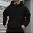 thumbnail image 2 of Busydd Men's Hoodies Fashion Drawstring Hooded Sweatshirt Mens Long Sleeve Hooded Shirt Solid Color Pullover Sweatshirt Casual Loose Pullover Tops with Pockets, 2 of 5