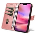 thumbnail image 5 of Allytechgroup Wallet Case for iPhone 16, Built-in Credit Card Slot & Lanyard RFID Blocking PU Leather Flip Case Shockproof Full Body Protective Cover for iPhone 16, Rosegold, 5 of 8