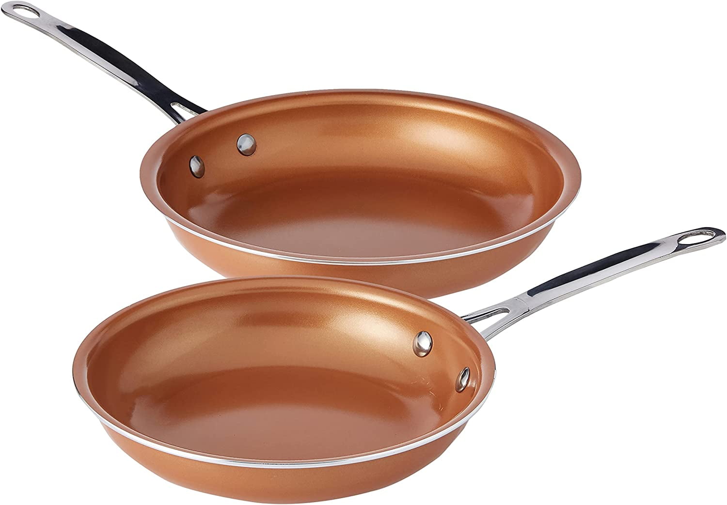 Gotham Steel Copper Pots and Pans Set, 10 Piece Nonstick Cookware set with Titanium Copper and Ceramic Coating, Dishwasher Safe and Oven Safe - 3
