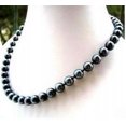 thumbnail image 3 of K-KED Fashion 8mm South Sea Black Shell Pearl Round Beads Necklace 18 inch, 3 of 6