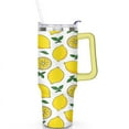 thumbnail image 2 of Tumbler with Handle and Straws 40 oz Insulated Lemon Travel Coffee Mug Birthday Present for Women Girls Daughter Mom Gifts for Him/Her Water Bottle, 2 of 7