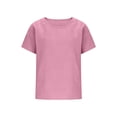 thumbnail image 5 of CONZONE Women's Cotton Linen Tshirts Short Sleeve T Shirts for Women Casual Crew Neck Solid Color Lightweight Tees Soft Cozy Tops, 5 of 5