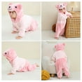 thumbnail image 6 of Zwiiyzr Toddler Infant Long Sleeve Onesie Boy Girl Fluffy Jumpsuit Hooded Fleece Rompers Baby Clothes Soft Warm Pajamas Children's Holiday Birthday Gift Pink, 6 of 6