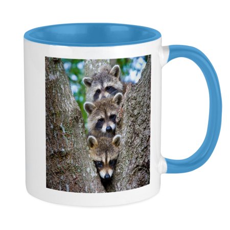 

CafePress - Baby Raccoon Trio Mug - Ceramic Coffee Tea Novelty Mug Cup 11 oz