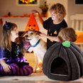 thumbnail image 6 of TOOPTY Pumpkin Cat House with Removable Cushion, Warm Cave Bed for Indoor Cats and Small Dogs, Orange Pet Tent with 18-Inch, 6 of 6
