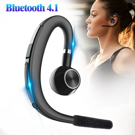 Bluetooth Headset, Wireless Earpiece Bluetooth 4.1 for Cell Phones, In-Ear Piece Hands Free Earbuds Headphone w/ Mic, Noise Cancelling for Driving, Compatible w/ iPhone 11/11 Pro Samsung