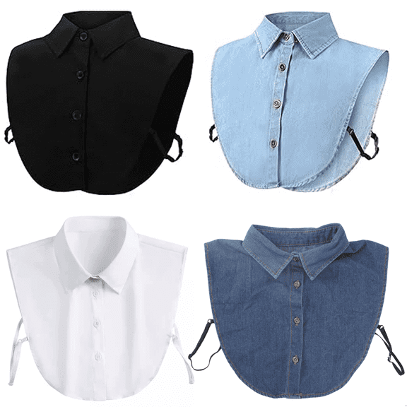 4 Pcs Fake Collar Detachable Collars Women's Half False Shirt Neckband Dickey Tops Collar for Women