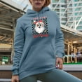 thumbnail image 2 of I Saw That, You Nasty with Retrp Santa Art Merch Gift, Light Blue Hooded Sweatshirt or Hoodie, Medium, 2 of 5