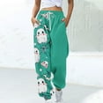 thumbnail image 2 of Halloween Pajama Pants for Women Loose Fit Wide Leg Trouser Pants Casual Elastic Waist Drawstring Palazzo Pants, 2 of 5
