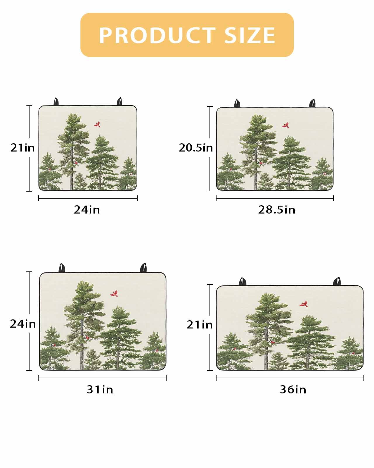 Large Induction Cooktop Protector Mat Christmas Stove Top Covers for Electric Stove, Winter Cardinal Pine Tree Light Beige Decorative Stove Burner Cover Mats, Glass Top Stove Cover
