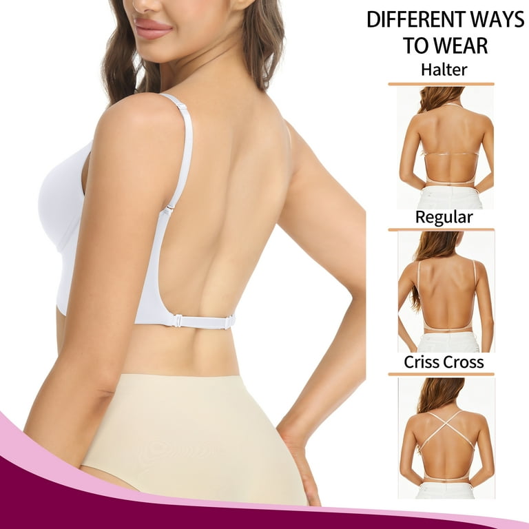 Low Cut Plunge Bras for Women Low Cut Backless Off shoulder Dress