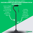 thumbnail image 2 of Essential Medical Supply Couture Offset Fashion Cane with Matching Standing Super Big Foot Tip in Hounds Tooth Style, 2 of 6