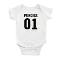 thumbnail image 2 of Prince 01 Princess 01 Baby Bodysuit Baby wins Clothes Jumpsuit (White, 0-3M), 2 of 5