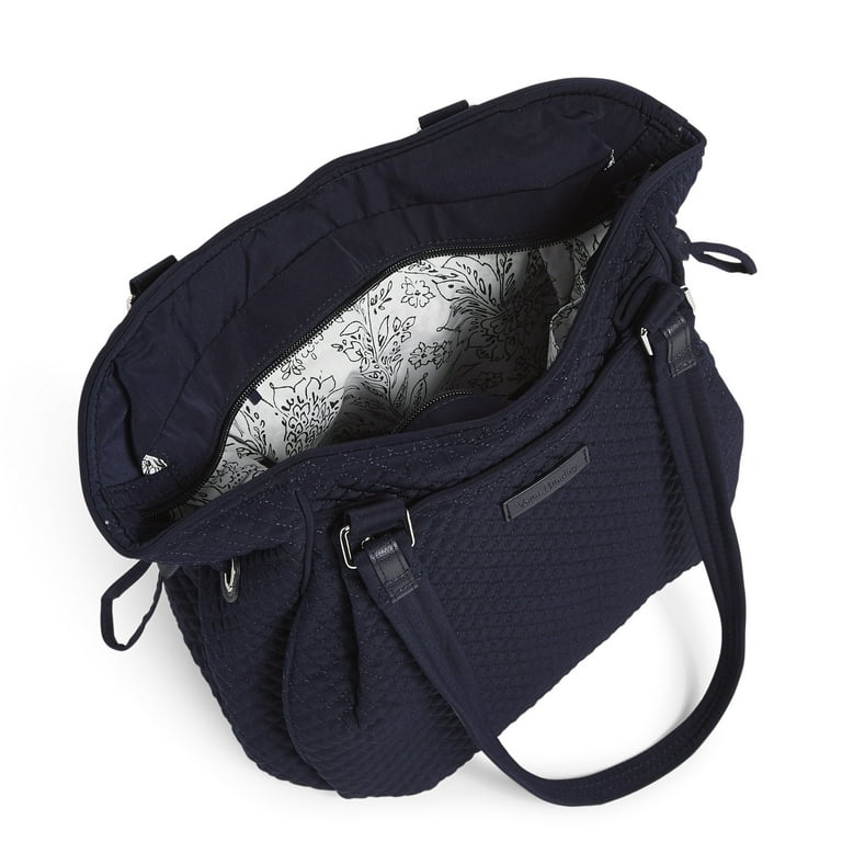 Vera Bradley Women s Microfiber Glenna Satchel Classic Navy Walmart