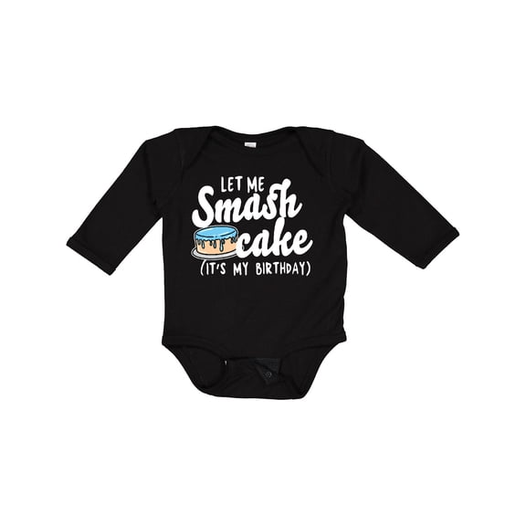 Inktastic Let Me Smash Cake Its My Birthday Boys Long Sleeve Baby Bodysuit