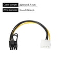 thumbnail image 2 of Uxcell 4 Pin to 8 Pin Male PCI Express Cable PCIE Graphics Card Power Converter Adapter Cables Connector 220mm/8.7" 4pcs, 2 of 5