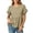*Khaki, variant on ClodeEU Women's Round Neck Ruffle Short Sleeve Babydoll Blouse,Casual Loose Peplum Summer Tunic Top Black,Women's Plus L