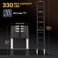 thumbnail image 2 of Telescoping Ladder for RV & Attic, 10.5FT Aluminum Extension Ladder with Dual Locking Mechanism, Max Load 330lbs, Compact Foldable Ladder for Roof, Home, Travel Trailer & Multi-Surface Use, 2 of 8