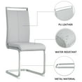 thumbnail image 3 of Sumdeal 5-Piece Modern Dining and Chair Set features a glass dining table paired with four PU leather chairs. This space-saving set is suitable for dining rooms, living rooms, and offices., 3 of 5