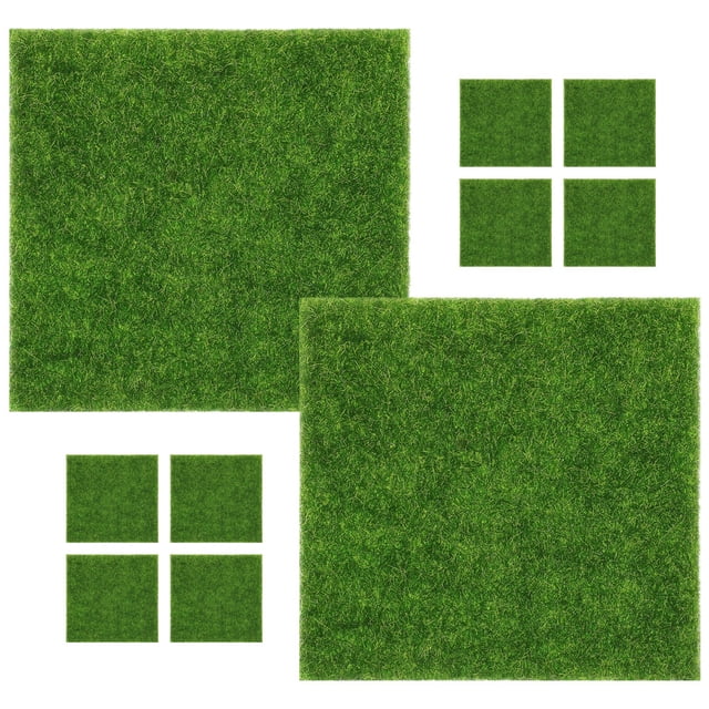 CHICHUMID 10Pcs Imitation Grass Mat Green Fake Turf for Home Garden Festival Decoration