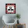 thumbnail image 2 of Nawypu  Canvas Wall Art Red Black Buffalo Check Plaid Reindeer Merry Christmas Picture Modern Artwork Printed on Canvas - Stretched and Framed Ready to Hang 16x16 inch, 2 of 4