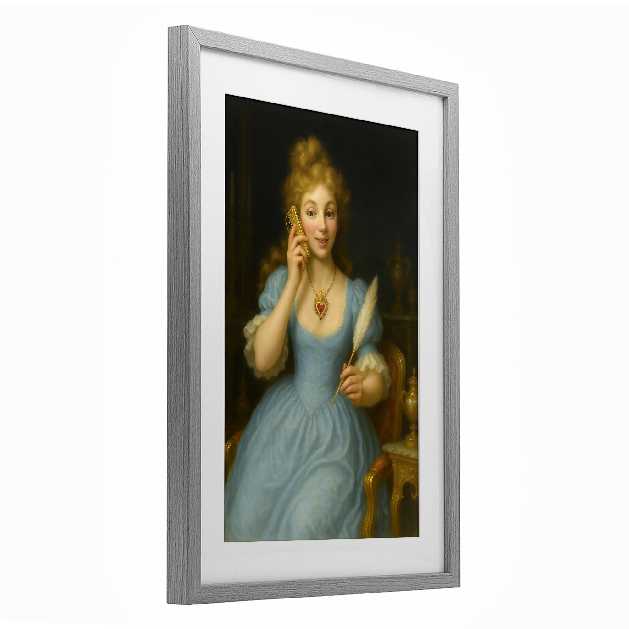 Stupell Industries May I Take A Message Gray Framed Print Under Glass, design by Grotto Studios