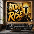 thumbnail image 6 of Muscular Male Figure with Silhouette Standing Triumphantly Atop, Mystical Fantasy for Space Lovers, Galaxy Room Decor, Housewarming Gift, Tapestry Wall Hanging for Bedroom and Dorm, 6 of 7
