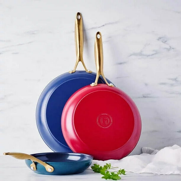 GreenPan 3 Piece Skillet Pan Set, Jewel Colors, Nonstick