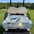 thumbnail image 3 of COEQINE Golf Cart Seat Cover Towel Blanket Foldable Design for Easy Transport, Suitable for Most Two-Seater Carts, Quilted with 4 Front Pockets, 51.2x30.3 Inch, Sea Turtle Coral Jellyfish Blue, 3 of 8