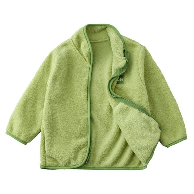 Kids Fleece Jacket, Long Sleeve Zip Front with Pockets, Soft Polyester-Spandex Blend for Comfort and Warmth in Children's Daily and Outdoor Activities